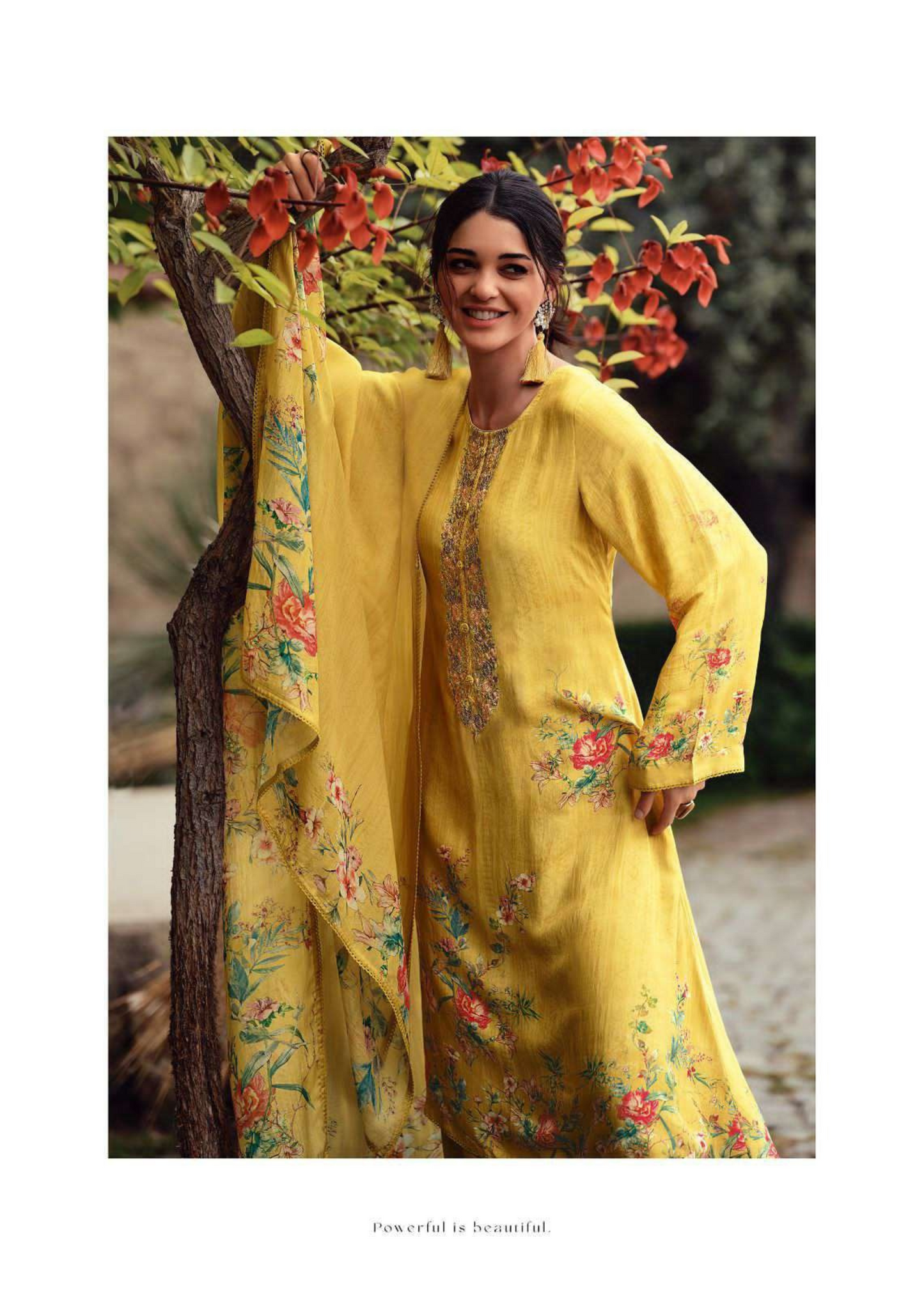Muslin Silk Salwar Set - Yellow