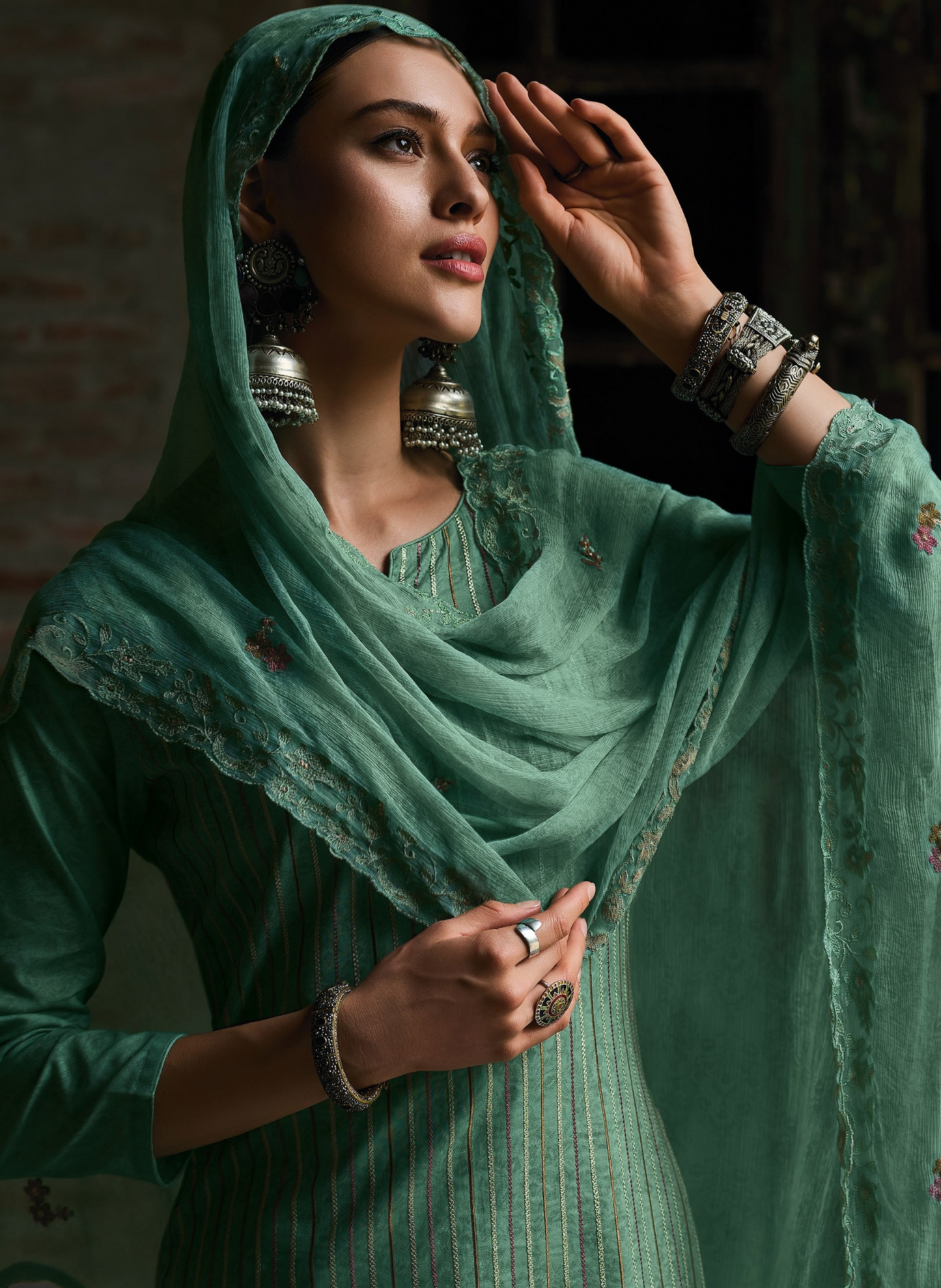 Cotton Salwar Set- Green (a)