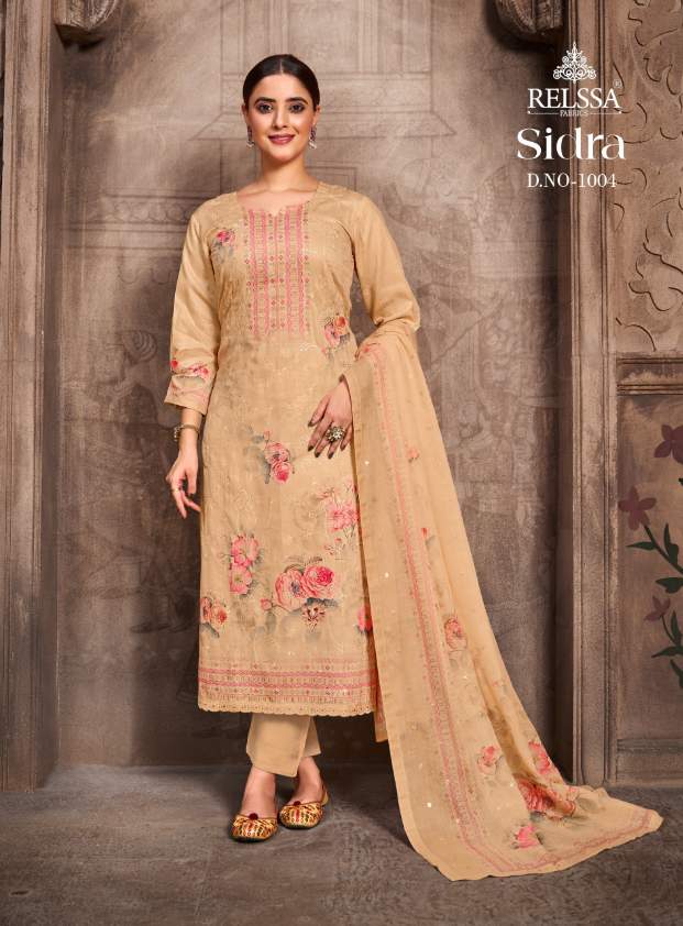 Cotton Embroidery Work With Digital Print Unstitched Salwar Suit