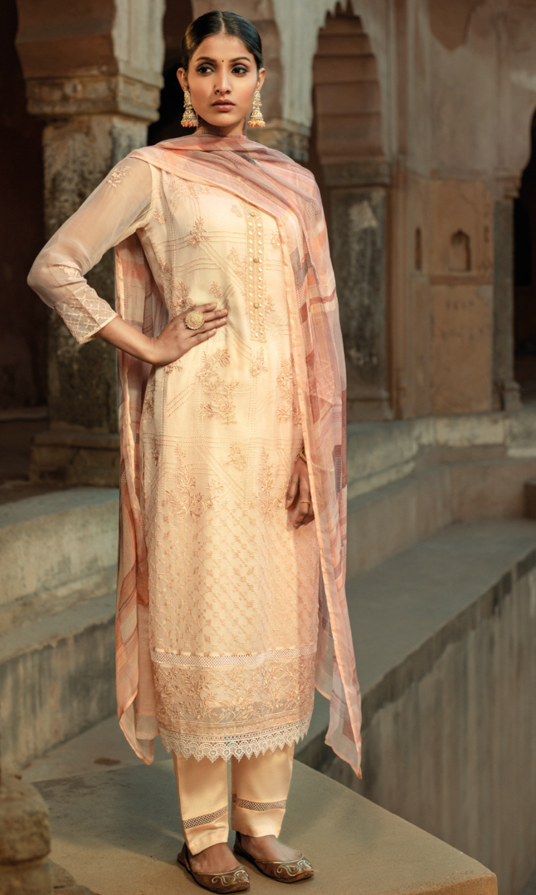 Pure Chiffon Embroidery Salwar Suit