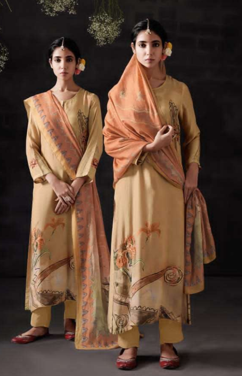 Kashmiri  Silk Digital  Print  With  Handwork  Salwar Suit