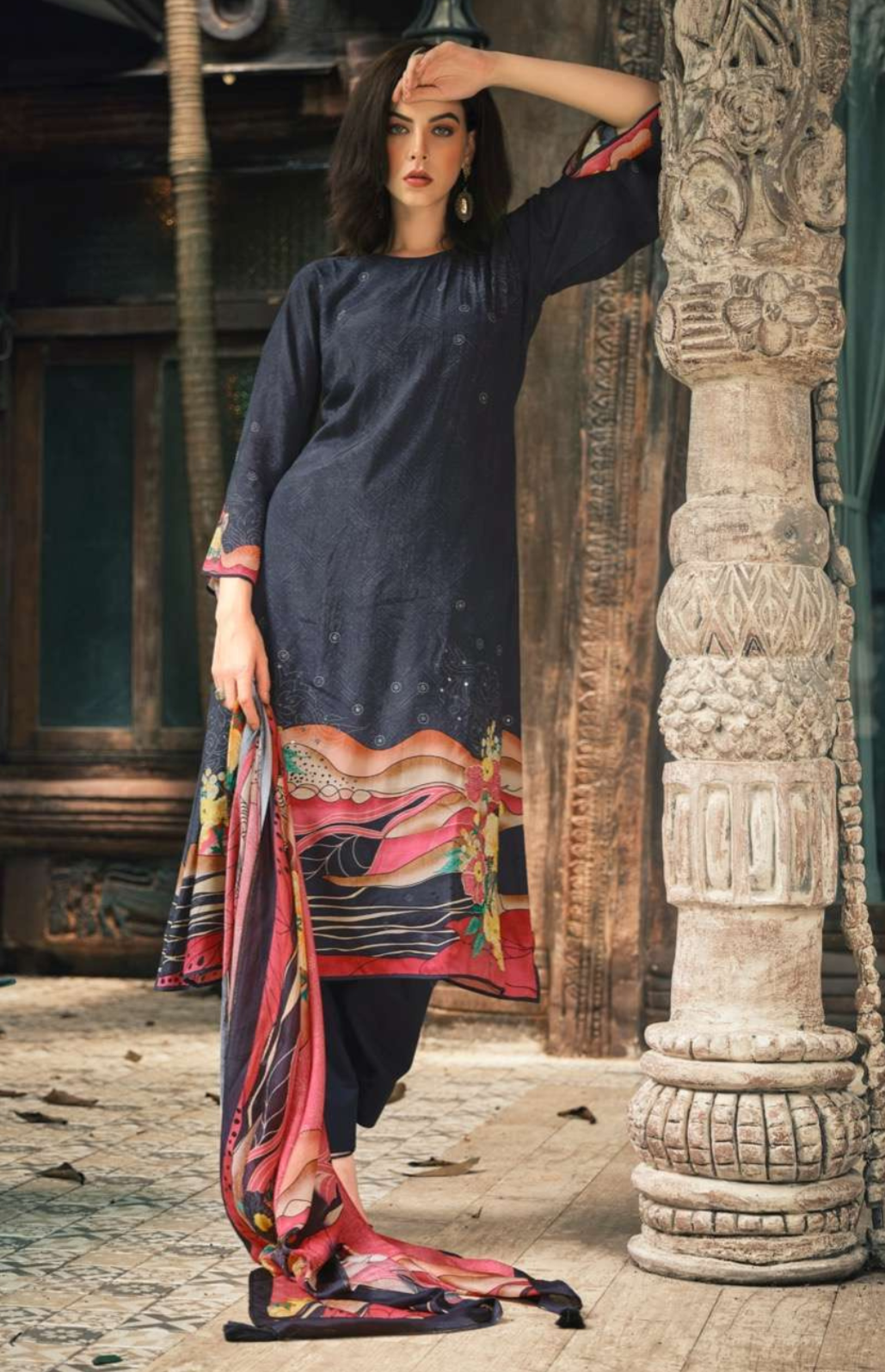 Pure Musline Silk Digital Print With Heavy Khatli Work Salwar Suit
