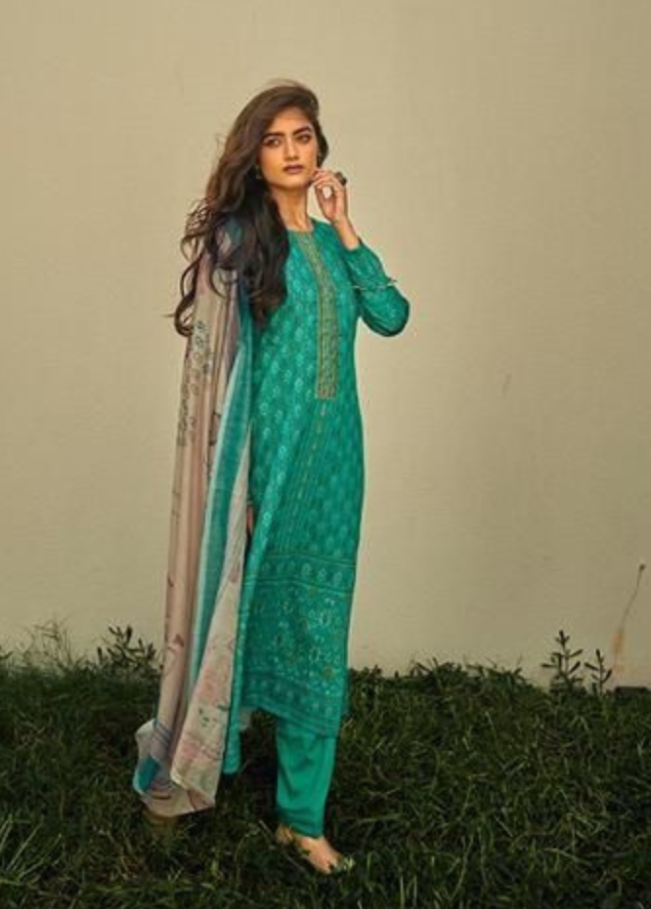Pure Jaam Silk With Fancy Embroidery Work With DIgital Print